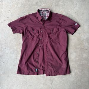 Kuhl Eluxor Button Up Shirt Mens S Gorpcore Hiking Ionik Quickdry Red